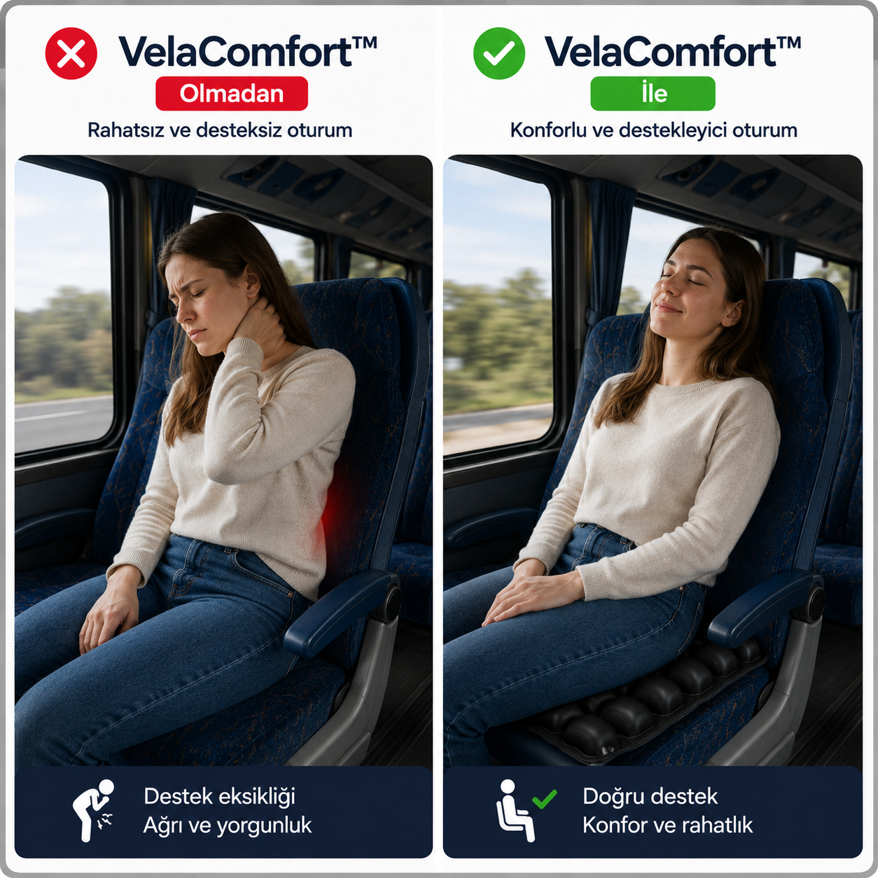 VELACOMFORT™ Hava Destekli Oturma Pedi